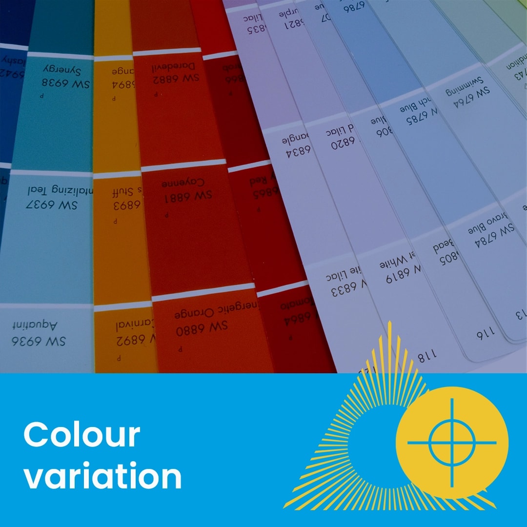 A close up of a color swatch.