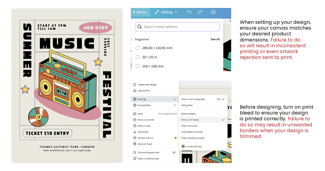 Setting up your Canva file for print