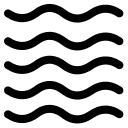 Three black wavy horizontal lines on a white background.