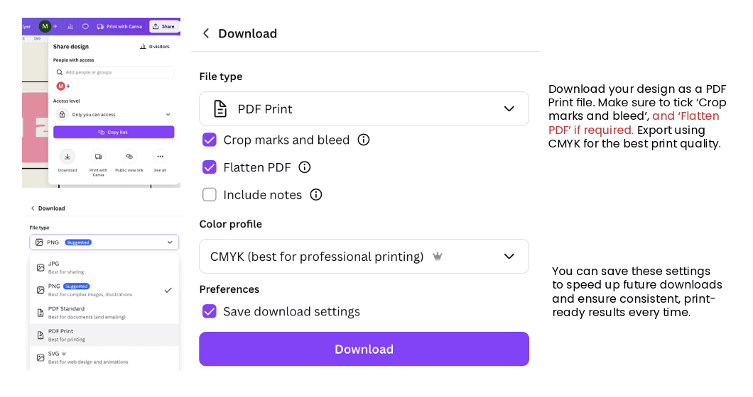 Exporting your designs for print