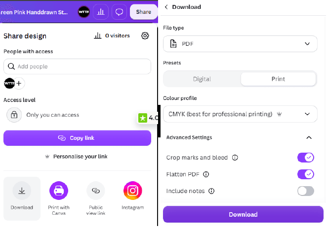 Flattening in Canva