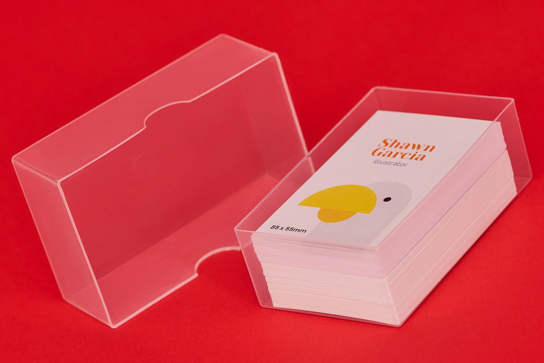 Recycled plastic business card box