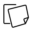 Two overlapping square sheets, one tilted and with a folded corner, on a light background.