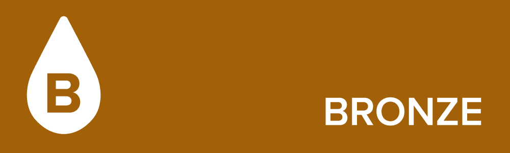 Bronze badge icon with a drop shape and the word "BRONZE" on a brown background.