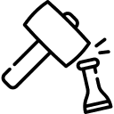 Line drawing of a hammer