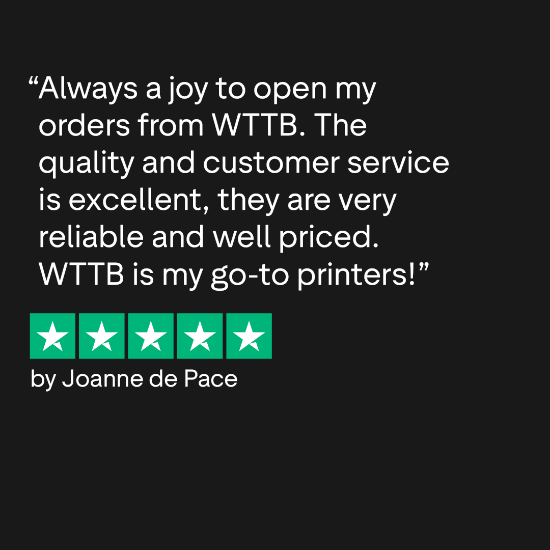 Customer review praising WTTB for quality, service, reliability, value, and giving five stars.