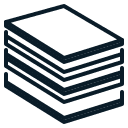Three overlapping rectangles arranged to resemble a stack of papers or documents.